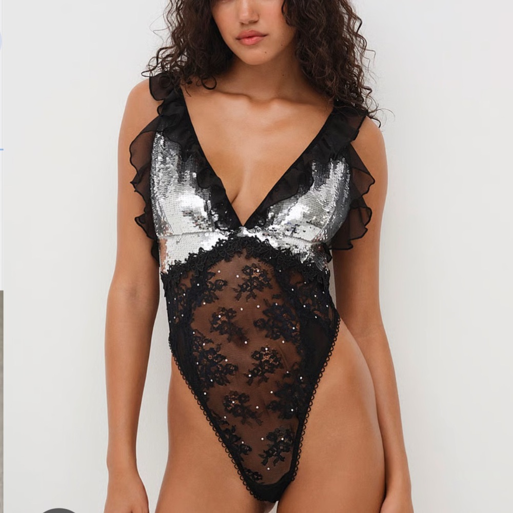 For love & lemons 🍋 maia teddy Lace Bodysuit